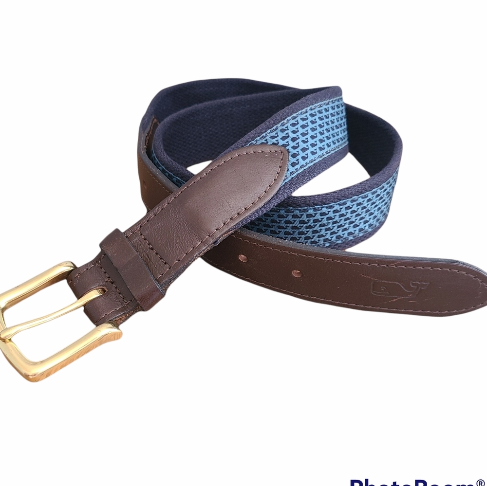 Vineyard Vines Canvas & Leather Club Belt